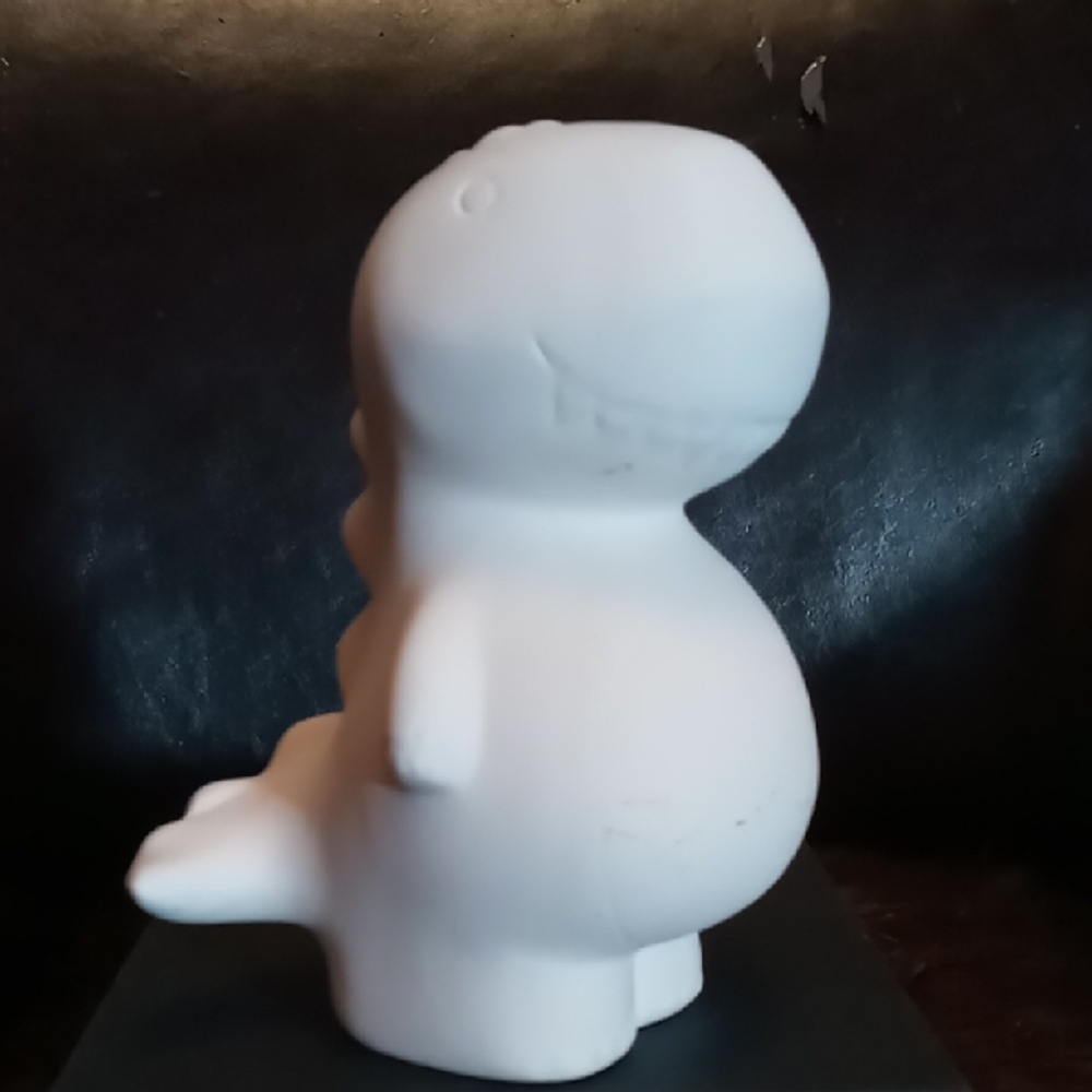 Paintable White Dinosaur Coin Bank